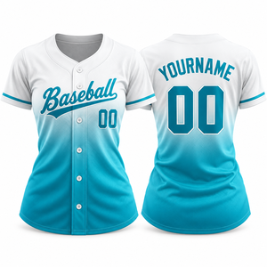 Custom Women Baseball Jersey Sublimated Ladies Team Shirt Personalized <b>Name</b> Number Logo Breathable Sportswear OEM Private <b>Label</b> - Product Image 1