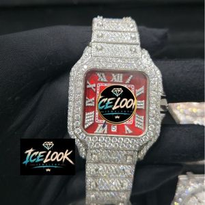 Squared Quartz Stainless Steel Watch Sapphire Crystal Bezel Analog Roman Numeral Dial Rhinestone Strap Luxury Fashion <b>Date</b> - Product Image 1