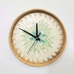 Reloj de pared de ratán de alta calidad, accesorio decorativo para el hogar, buen precio, relojes colgantes naturales - Product Image 6