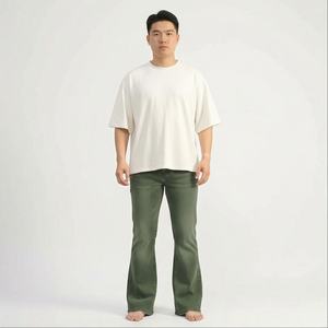 Pantalones de chándal acampanados sueltos, pantalones de hombre, pantalones de chándal apilados, pantalones de chándal de pierna ancha holgados de algodón de gran tamaño, pantalones de invierno - Product Image 1