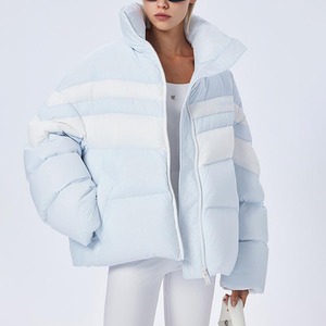 Blouson matelassé court Wintu pour femme, imperméable, coupe-vent, avec capuche, décontracté, orné de paillettes et de dentelle, en polyester, à fermeture éclair - Product Image 5