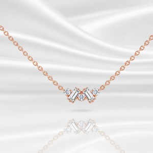 Customizable Brilliant Cut Baguette-cut Zircon Stones 925 <b>Sterling</b> <b>Silver</b> Link <b>Chain</b> Pendant Necklace <b>for</b> <b>Women</b> Party Occasions - Product Image 3