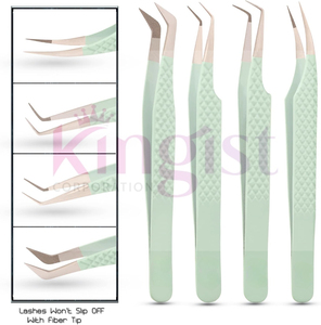 5 Pcs High <b>Precision</b> Stainless Steel Eyelash Tweezers Set Straight Curved Pointed Tip Lash Extension Tweezers Boxed - Product Image 3