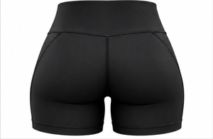 Shorts de yoga taille haute sans couture en tissu brossé 220g pour femme, séchage rapide, respirant, effet froncé aux fesses, pour fitness, cyclisme, gym et course à pied - Product Image 4