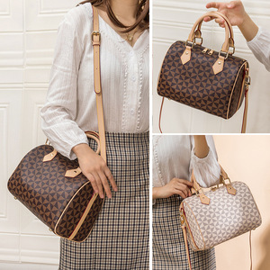 Sac Boston en cuir PU de haute qualité, imprimé, pour femme, sac à bandoulière, sacs de créateurs de marques célèbres, sac à main de luxe, grand modèle - Product Image 4