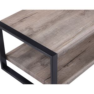 Tavolino Contemporaneo in Legno con Finitura Marrone Rustico e Ripiano Portaoggetti per Arredamento Soggiorno - Product Image 3