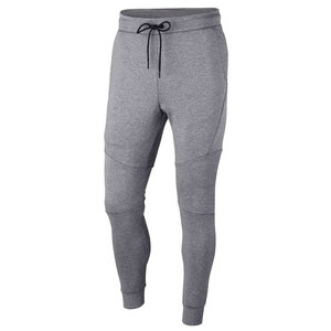 Ensemble de survêtement gris à capuche pour homme, sweat-shirt et pantalon sportifs en tricot avec cordon de serrage, respirant, pour l'automne - Product Image 5
