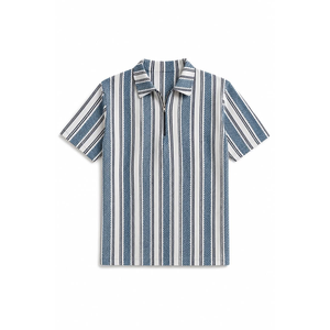 เสื้อยืดแขนราแกลนผู้ชาย คอโอ ทรงปกติ สีพื้น แต่งขอบตัดกัน สวมใส่สบาย สีขาว สีกรมท่า - Product Image 1