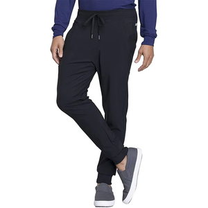 Pantalon de travail bleu en tricot pour hommes avec cordon de serrage à la taille et poches latérales, uniformes d'hôpital - Product Image 4