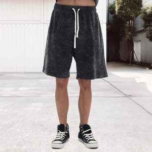 Wholesale 2026 Breathable New Style Men's 100% Cotton Fabric Lined <b>Hip</b> Hop Acid Wash Comfortable Shorts Custom Color and Size - Product Image 5