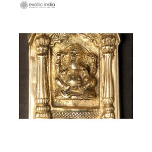 8 Pouces En Laiton Ganesha Rajasthani Jharokha Tenture Murale Sculpture Conception Intérieure Complexe pour La Décoration Intérieure - Product Image 3