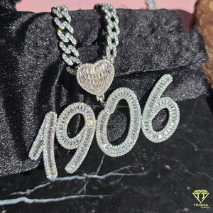 Collier personnalisé avec nom, diamant cultivé en laboratoire, pendentif hip-hop serti de diamants, bijoux de luxe, cadeau - Product Image 5