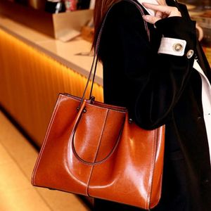 Sac fourre-tout en cuir véritable grande capacité, sac à main 2-en-1, sac bandoulière, sacoche en cuir, sac à poignée supérieure pour femme - Product Image 1