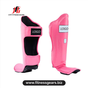 JUST FITNESS GEARS - Protectores de Espinilla de PU Rosa para Entrenamiento de Taekwondo, Equipo de Artes Marciales Unisex y Duradero - Product Image 1