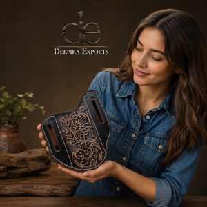Hot Sale Western Style Hand <b>Tooled</b> <b>Leather</b> Knife Cover Outdoor for Folding Knife Stylish Knife Cover - Product Image 6
