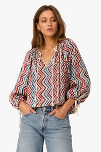 Camisa multicolor con detalle de lazo en chevron - Product Image 1