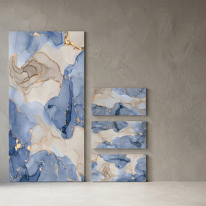 Azulejos de Pared de Cerámica Rústica de Diseño Italiano 2x4, 60x120 cm, Aspecto de Mármol Acuático Fluido, Azulejos de Porcelana Mate para Piso, 600x1200 mm - Product Image 3