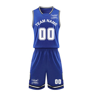Conjunto de Camiseta y Pantalones Cortos de Baloncesto de Alto Rendimiento, Transpirable, Uniforme Deportivo Personalizado con Logotipo, Azul sin Mangas - Product Image 4