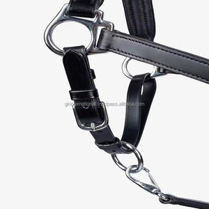 Double Stitching and <b>Padding</b> Heavy Duty Anatomically Design Genuine Leather Horse Halter in Full Cob Over Sizes - Product Image 1
