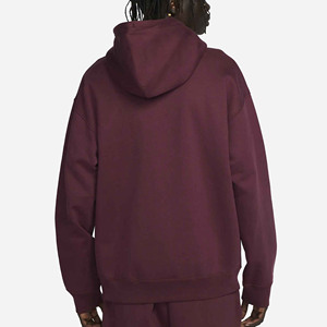 Sweat-shirt à capuche bordeaux pour homme, coupe classique, 100 % coton jersey, décontracté, avec poche avant, respirant, coupe-vent, pour l'hiver - Product Image 2