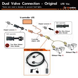 ตัวควบคุมวาล์วคู่ใช้ตัวเชื่อมต่อ1ถึง2สำหรับการปรับแต่งระบบไอเสียสำหรับแผ่น4Pin - Product Image 4
