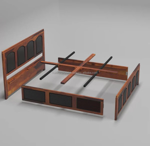 Marco de cama de madera maciza de diseño moderno rústico con función tallada a mano La Opción de almacenamiento de construcción resistente agrega encanto de calidez a cualquier habitación - Product Image 6