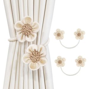 Set di 2 Eleganti Fermatende Fai-da-Te in Corda, Stile Boho Girasole, Accessori Decorativi da Parete per Porte e Finestre - Product Image 1