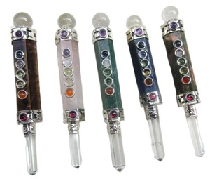 Handmade Feng Shui Natural Amethyst Healing Stick Seven Chakra Stone/Gemstone Massage <b>Wand</b> Style - Product Image 2