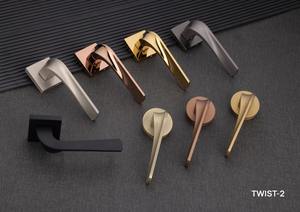 Ensemble de poignées de porte intérieures modernes en laiton noir mat avec rosette carrée, en alliage de zinc, pour serrure à mortaise, idéal pour les meubles résidentiels en bois - Product Image 3