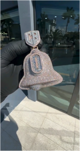 Colgante Hip Hop de Moissanita Redonda Brillante con Baño de Oro de 18k, Moissanita D VVS, Plata 925, Letra Personalizada, Estilo Ice Out - Product Image 2