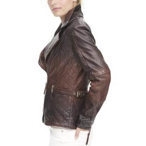 Nouvelles vestes pour femmes en cuir véritable, style vintage, avec logo personnalisé, couleur marron, pour l'hiver, manteaux élégants, blousons bomber streetwear. - Product Image 4