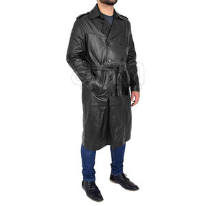 Manteau long en cuir pour homme de la meilleure qualité, dernières tendances, prix de gros, couleurs personnalisées, manteau long en cuir en gros - Product Image 6