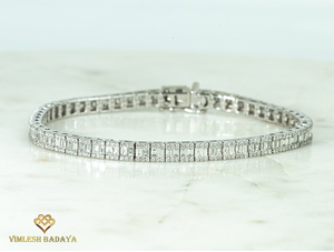 Igi สร้อยข้อมือเทนนิสประดับเพชร14K สร้อยข้อมือเพชรกลมและเจียระไนเพชรธรรมชาติสร้อยข้อมือสำหรับเจ้าสาว - Product Image 2