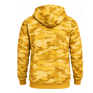Gold <b>Camo</b> Pullover Hoodie Men Custom Printed Fleece Sweatshirt Kangaroo Pocket Drawstring Long Sleeve Outdoor Casual Hooded <b>Top</b> - Product Image 2
