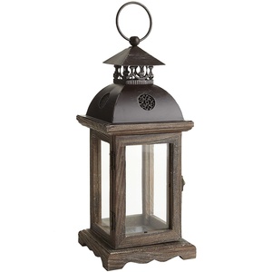 Moroccan Style Iron <b>Lantern</b> with Glass Panels for Home Decoration - Product Image 1