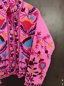 Veste matelassée Suzani brodée à la main, réversible, pour femme, prix usine, éco-responsable, collection 2026, vente chaude - Product Image 5