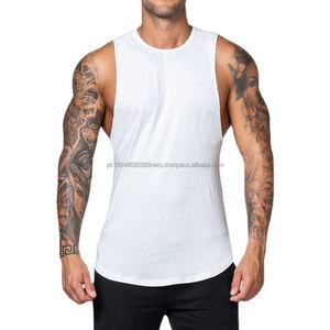 Débardeur de sport pour homme fabriqué sur mesure, 100% coton, style sportif, imprimé musculaire, manches tombantes, haut d'entraînement - Product Image 6