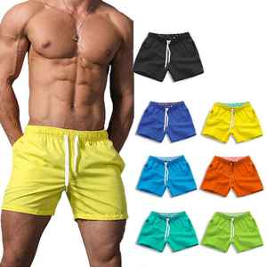 Breathable Custom Eco-Friendly Surf Man Solid Color Beach <b>Trunks</b> Quick Dry Breathable <b>Mens</b> Swimming Board Swim Shorts - Product Image 1