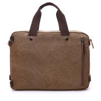 Sac à main en toile pour homme, vintage, multi-poches, sac pour ordinateur portable, toile résistante et finitions en cuir, sac de voyage professionnel pour le travail