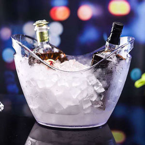 New Stylish Boat Shape Clear Acrylic Food Grade <b>Plastic</b> Wine Chiller Ice <b>Bucket</b> for Party Beverages Party Large Capacity Tubs - Product Image 2