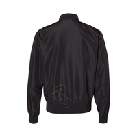 Blouson bomber coupe-vent noir en polyester et nylon, léger, zippé, décontracté, pour l'extérieur, vente en gros, fabricant OEM