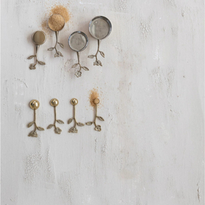 Stainless Steel <b>Measuring</b> <b>Cups</b> Spoon <b>Set</b> For Kitchen Precision Gold Color Plated With Brass Made Handle With Leaf Design <b>Set</b> - Product Image 3