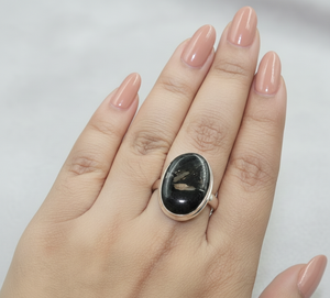 Golden Flash Nuumite <b>Ring</b> 925 Sterling Silver Rose <b>Gold</b> Yellow <b>Gold</b> Plated Oval Gemstone Handmade Jewelry Gift Luxury Style Chic - Product Image 2