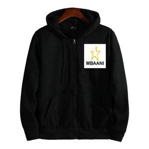 Sweat-shirt à capuche zippé rouge pour homme MBAANI, coupe classique, couleur unie, avec logo sur le devant et poche, idéal pour l'automne - Product Image 5