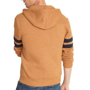 Sudadera con Capucha y Cierre para Hombre, Color Naranja Sólido, Algodón French Terry, Estilo Casual para Otoño, Corte Regular - Product Image 5