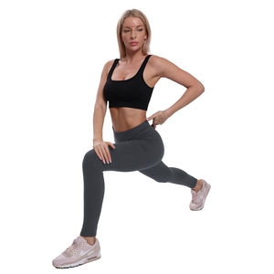 Leggings de fitness taille haute pour femmes, prix de gros, logo personnalisé, taille adulte, vêtements de sport respirants en nylon et élasthanne, noirs, pour l'entraînement - Product Image 5
