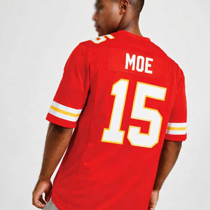 Maillot de football américain unisexe surdimensionné personnalisé en mesh à manches courtes avec impression de numéro, vêtements de sport, uniforme sur mesure, vente en gros OEM - Product Image 6