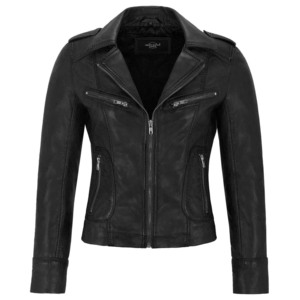 Chaqueta de Motociclista para Mujer, Ajustada, de Cuero Napa Suave 100% Genuino, Personalizada, con Cierres YKK, Varios Colores, MOQ Bajo - Product Image 5