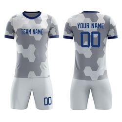 Conjunto de Camiseta de Fútbol Personalizada con Estampado Sublimado, Patrón Geométrico, Cuello Redondo, Manga Corta, 100% Poliéster, Absorbe la Humedad, Unisex para Adultos - Product Image 6