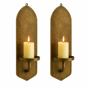 Vintage Brass Wall Candle <b>Sconce</b> Decorative Metal Wall Candle Holder Luxury Rustic Farmhouse Wall Décor for Living Room Hallway - Product Image 1